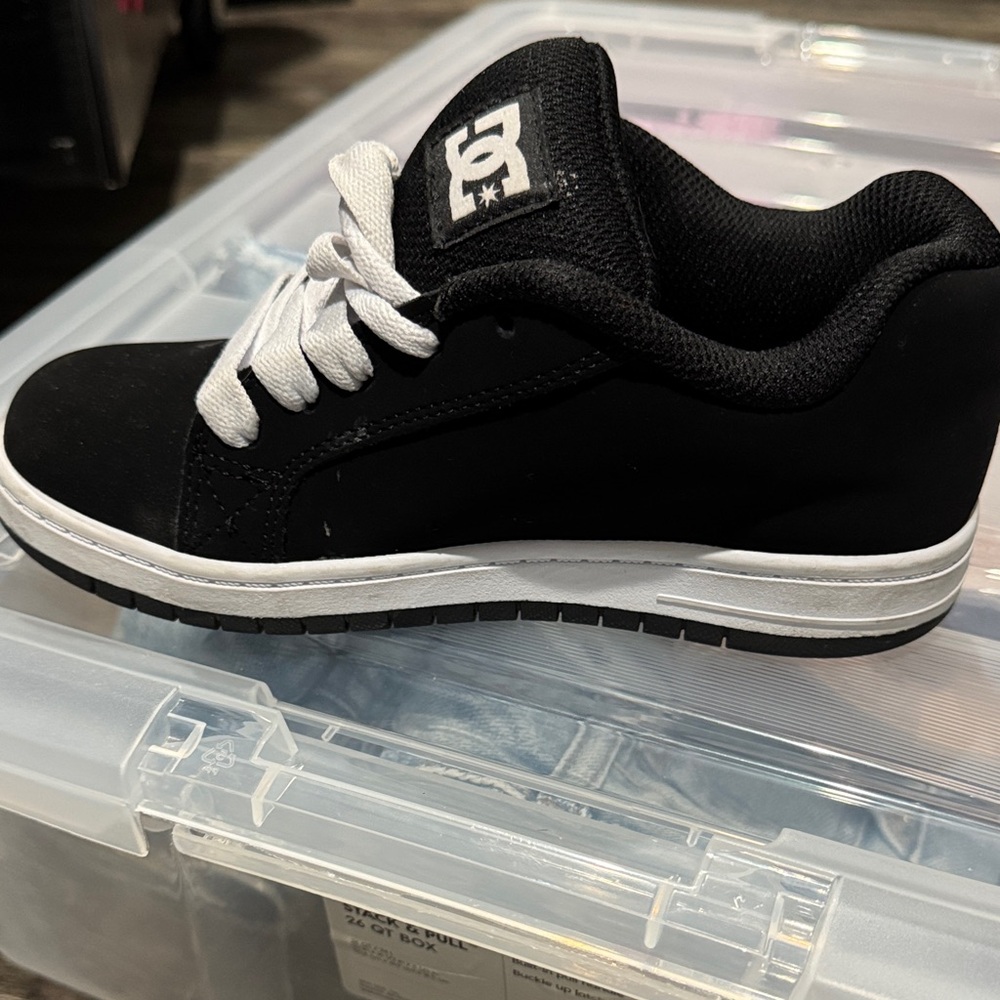 DC Kids Black and White Sneakers - Picture 3 of 5